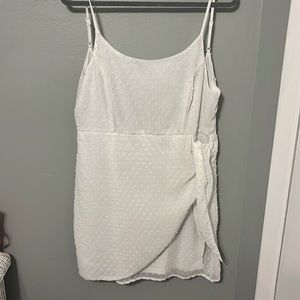 Textured Wrap Mini Dress